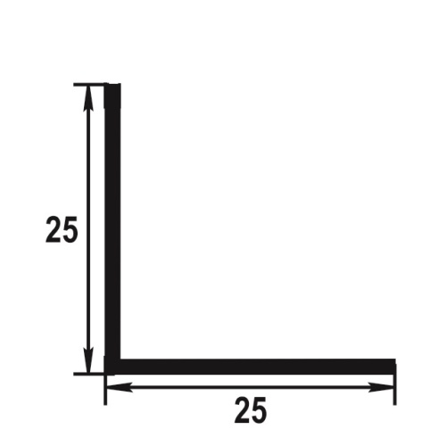 Угол отделочный ПВХ Cezar 25х25